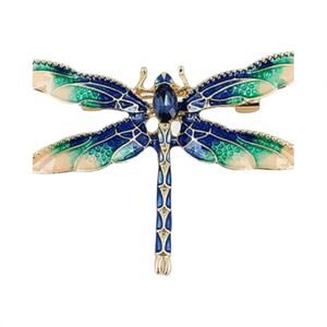 Dragonfly Green & Blue Brooch